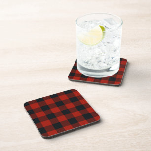 Dessous-de-verre Carreaux Vichy Noir et Rouge Buffalo à Carreaux