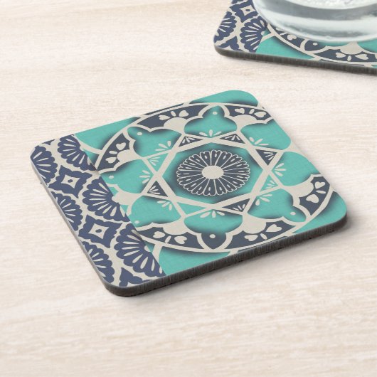 Dessous-de-verre Carrelage bleu Batik II (Côté gauche)