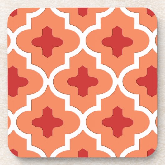 Dessous-de-verre Carrelage marocain classique, Mandarin Orange (Devant)