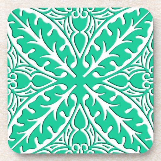 Dessous-de-verre Carrelage marocain - turquoise et blanc (Devant)