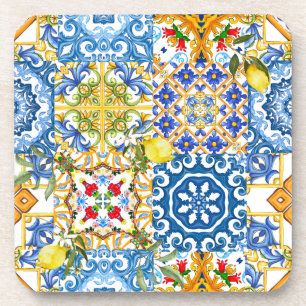 Dessous-de-verre Carrelage méditerranéen, majolica, style sicilien