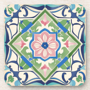 Dessous-de-verre Carrelage rose et bleu