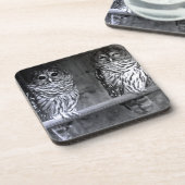 Dessous de verre Carrés à deux Chouettes barrées (Côté gauche)