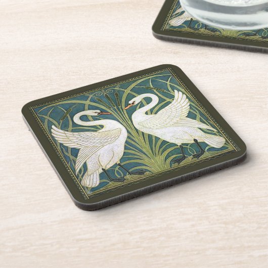 Dessous de verre carrés de liège de cygnes (Côté gauche)