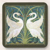 Dessous de verre carrés de liège de cygnes (Devant)