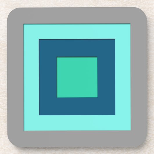 Dessous-de-verre Carrés stratifiés du milieu du siècle - bleu & gri (Devant)