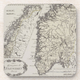 Dessous-de-verre Carte antique de la Norvège