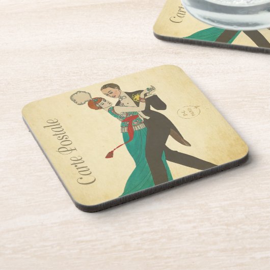 Dessous-de-verre Carte Beverage Postale Coaster (Côté gauche)