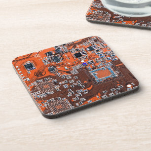 Dessous-de-verre Carte circuit imprimé circuit orange PCB
