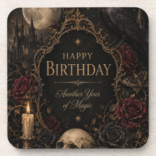 Dessous-de-verre Carte d'anniversaire gothique, Floral sombre, Papi