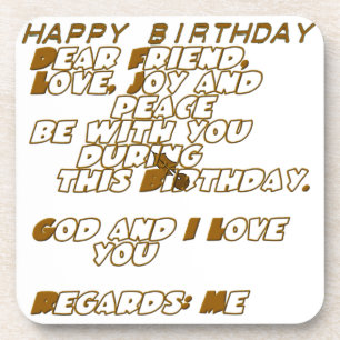 Dessous-de-verre Carte d'anniversaire pour un ami chrétien