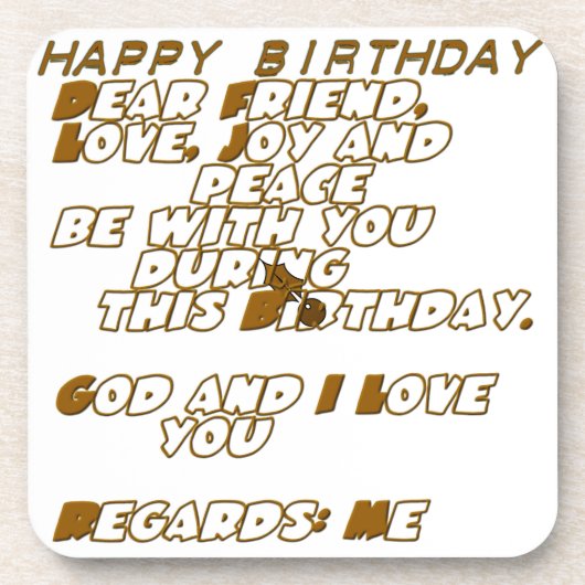 Dessous-de-verre Carte d'anniversaire pour un ami chrétien (Devant)