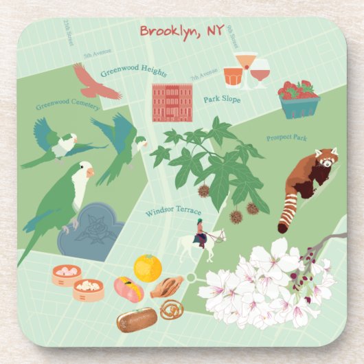 Dessous-de-verre Carte de Brooklyn (Devant)