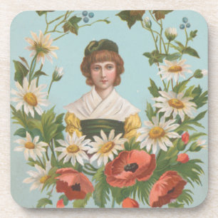 Dessous-de-verre Carte de la Saint-Valentin allemande rétro kitsch,