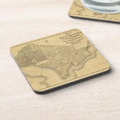 Dessous-de-verre Carte de la ville de DC de Washington (1839) (Côté gauche)