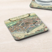 Dessous-de-verre Carte de Leipzig, de "Civitates Orbis Terrarum" (Côté gauche)