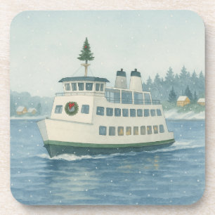 Dessous-de-verre Carte de Noël de ferry de jour