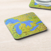 Dessous-de-verre Carte du design des Grands Lacs (Côté gauche)