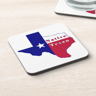 Dessous-de-verre Carte du drapeau texan natif