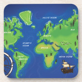 Dessous-de-verre Carte du monde (Devant)