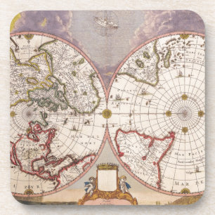 Dessous-de-verre Carte du monde antique Lithographe élégant