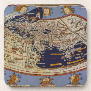 Dessous-de-verre Carte du monde antique Ptolémée, Johannes d'Arnshe