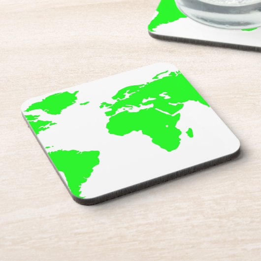 Dessous-de-verre Carte du monde blanc vert (Côté gauche)