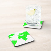 Dessous-de-verre Carte du monde blanc vert (Côté Droit)