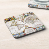 Dessous-de-verre CARTE du MONDE, XVIIème siècle (Côté gauche)