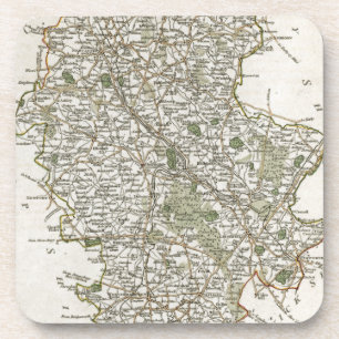 DESSOUS-DE-VERRE CARTE DU STAFFORDSHIRE, 1793