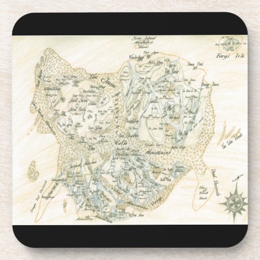 Dessous-de-verre Carte étiquetée de Trino (Devant)