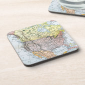 DESSOUS-DE-VERRE CARTE : L'AMÉRIQUE DU NORD, 1890 (Côté gauche)