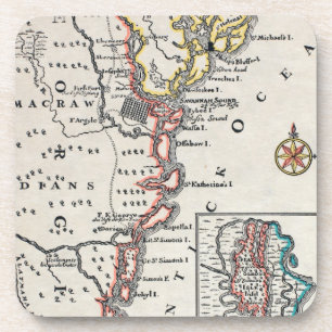 Dessous-de-verre Carte : L'Amérique du Nord, C1700