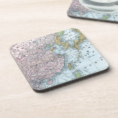 DESSOUS-DE-VERRE CARTE : L'ASIE DE L'EST, 1907 (Côté gauche)