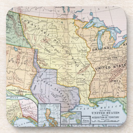 Dessous-de-verre Carte : Les USA Expansion, 1905 (Devant)