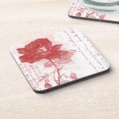 Dessous-de-verre Carte postale Rose rouge (Côté gauche)
