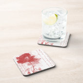 Dessous-de-verre Carte postale Rose rouge (Côté Droit)