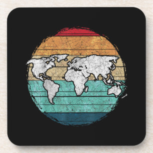 Dessous-de-verre Carte Retro World