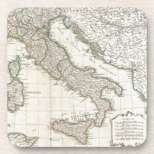Dessous-de-verre Carte vintage de l'Italie (1770)