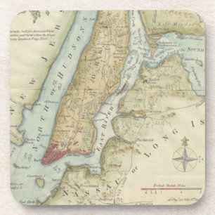 Dessous-de-verre Carte vintage de New York City (1869)