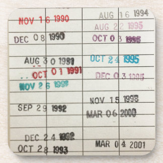 Dessous-de-verre Cartes vintages d'échéance de bibliothèque