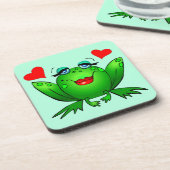 Dessous-de-verre Cartoon Happy Lady Frog Aquamarine (Côté gauche)