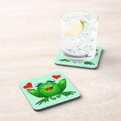 Dessous-de-verre Cartoon Happy Lady Frog Aquamarine (Côté Droit)