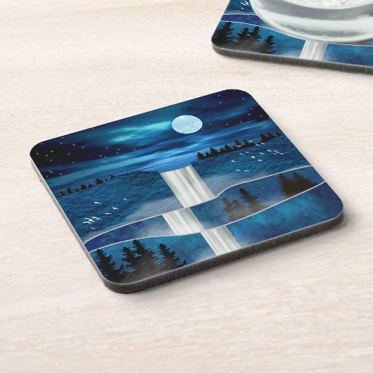 Dessous-de-verre Cascade bleue (Côté gauche)