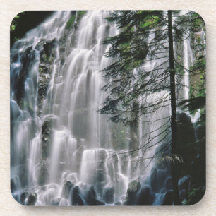 Dessous-de-verre Cascade dans la forêt, Oregon