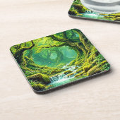 Dessous-de-verre Cascade de la jungle luxuriante Bliss (Côté gauche)