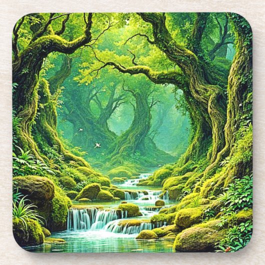 Dessous-de-verre Cascade de la jungle luxuriante Bliss (Devant)