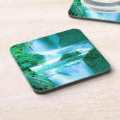 Dessous-de-verre Cascade serène en bleu et vert (Côté gauche)