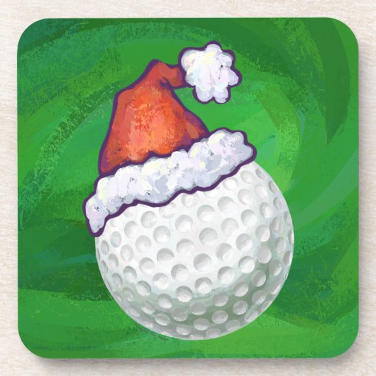 Dessous-de-verre Casquettes de Noël à la balle de golf (Devant)