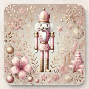 Dessous-de-verre Casse-noisette Élégant Rose et Or Pâle Fantaisiste